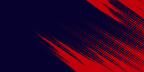 Halftone dots red and blue color pattern gradient grunge texture background. Dot pop art comic sport style vector illustration. grunge vector dots