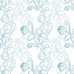Accent Wall Design Artichokes and acorns botanical character and charm.
