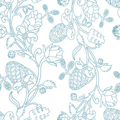 Accent Wall Design Artichokes and acorns botanical character and charm.

