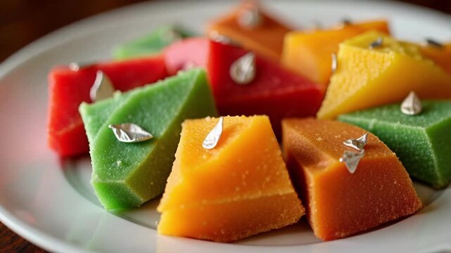 Indulge in the Richness of Kaju Katli Cashew Fudge A Culinary Delight Perfect for Festive Celebrations and Sweet Indulgence in 4k Video