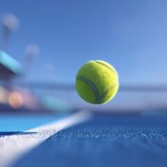 Tennis Ball In Mid-Air On Court