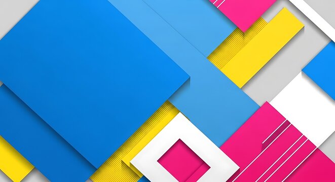 Abstract Geometric Shapes Background Colorful Overlapping Design.