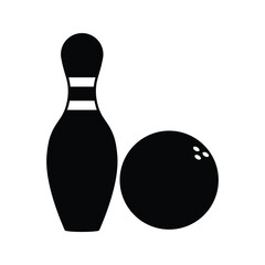 Bowling icon logo design. bowling ball and pin sign and symbol.