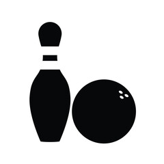 Bowling icon logo design. bowling ball and pin sign and symbol.