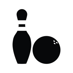 Bowling icon logo design. bowling ball and pin sign and symbol.