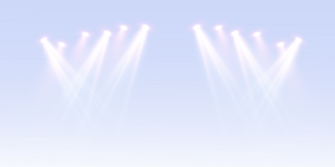 Theatrical pink spotlight beams on a blue stage .PNG overlay
