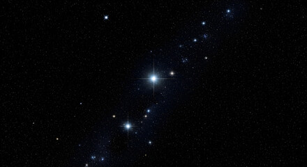 The night sky with bright stars forming clusters of constellations in the vast sky.