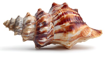 Obraz premium Close-up of a brown and white striped sea shell.