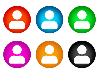 Multicolor user icon set isolated. Vector  illustration. 