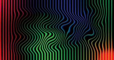 Colorful abstract background design featuring bright spectrum lines, wave pattern, and texture for a digital illustration vector banner