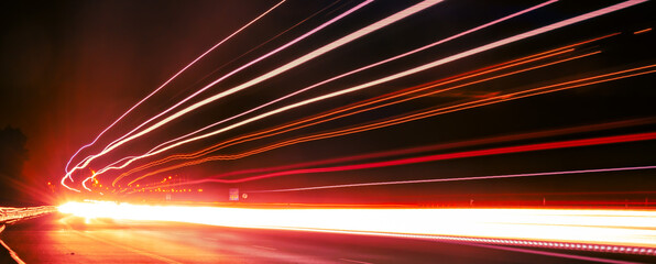 lights of cars with night