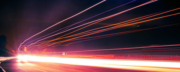 lights of cars with night