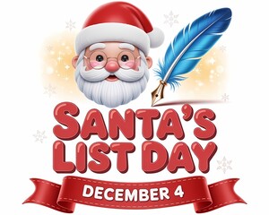 Santas list day illustration isolated on white background for december 4th
