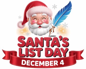 Santas list day illustration isolated on white background for december 4