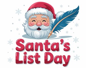 Santas list day illustration isolated on white background for december 4th