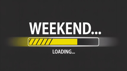 Anticipate weekend vibes with this fun loading bar graphic, perfect for social media marketing or humorous designs about relaxation and time off