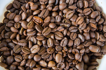 Rich Roasted Coffee Beans Macro Background
