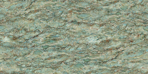 Green marble texture background, natural pattern with creative colors, ceramic high-gloss tile, multicolored close-up seamless surface, and heavy rough stone design.