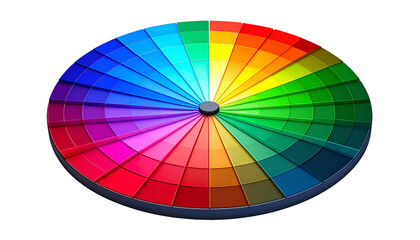 Fototapeta premium Graphic Rainbow Color Wheel for Color Theory and Design on Black Background