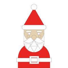 Santa Claus Minimal Poster Vector — Modern Christmas Flat Art