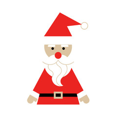 Santa Claus Minimal Poster Vector — Modern Christmas Flat Art