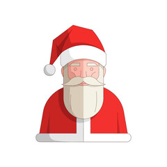 Santa Claus Minimal Poster Vector — Modern Christmas Flat Art
