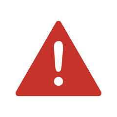 Exclamation mark vector icon, red , hazard warning attention sign