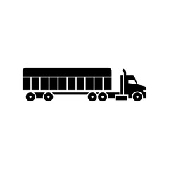 truck with side kits trailer glyph icon. side kits trailer solid black illustration.