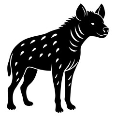 Stylized silhouette of a hyena animal on transparent background