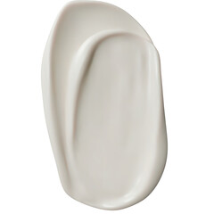 Smooth White Cream Swatch Isolated on Transparent Background for Skincare Product Texture Sample