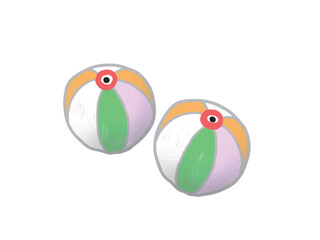 Illustration of two colorful paper balloons