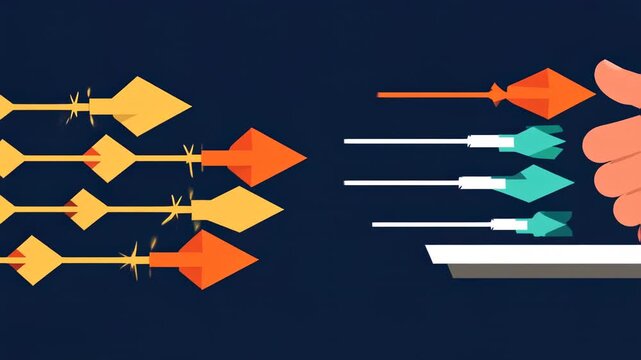 Arrows and Hand Illustration - A Visual Metaphor for Direction and Control.