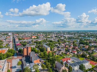 Naklejka premium Šiauliai, Lithuania – Aerial View of City Center