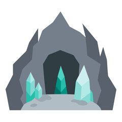 Majestic mountain cave entrance vector illustration scalable graphic art © SALAM