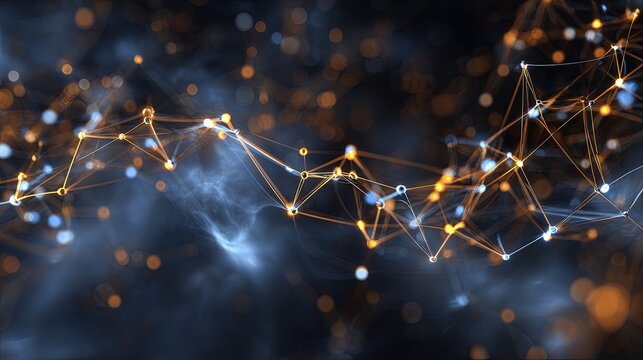 Abstract Network Design With Glowing Lines And Dots