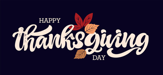 Fototapeta premium Happy ThanksGiving - Give Thanks - Be Grateful - cute hand drawn doodle lettering. For t-shirt print, mug, bag. 100% hand drawn vector