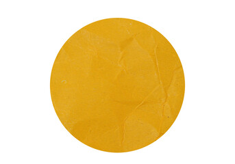 Yellow Round Paper Sticker Isolated on a transparent Background