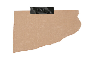 A piece of torn edges paper ripped, Brown notepaper journal sticker, Piece of brown paper isolated on transparent background