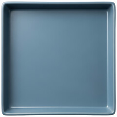 Minimalist blue square dish with rounded edges, ideal for serving or home organization.