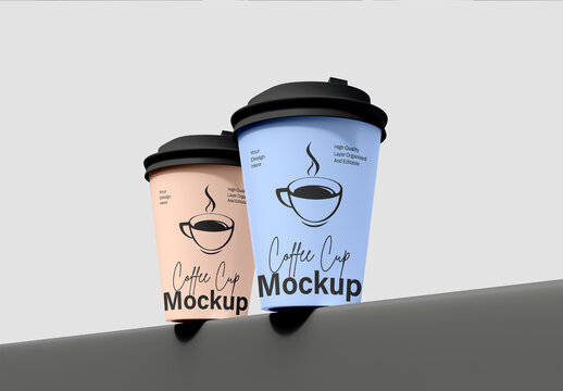 Two Paper Coffee Cup Mockup