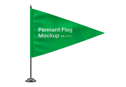 Triangular Pennant Flag Mockup