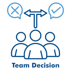 Team Decision Icon in Outline Color Style. Vector Illustration for discussion, communication, and teamwork concept.