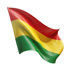 3d bolivian flag isolated on transparent background