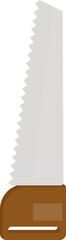 Cartoon Hand Saw Tool Icon. Woodworking and carpentry equipment illustration on white background.