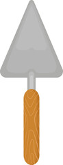 Triangular Masonry Trowel with Wooden Handle Illustration for Construction and Building Work