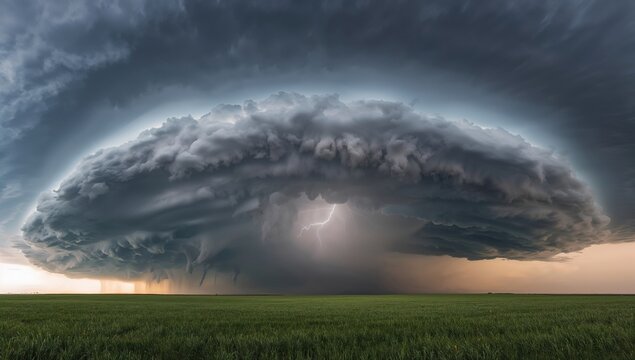 Impressive supercell thunderstorm formation in Kansas, highlighting erosion risk