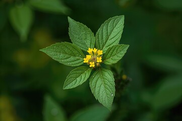 Herbal plant Melilotus officinalis with green leaves in a natural summer setting