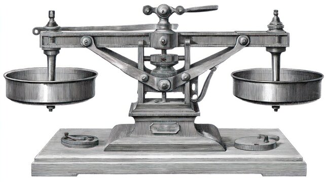 Vintage balance scale illustration accurate measurement and weight