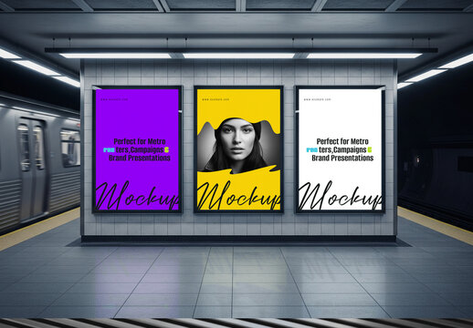 Subway Station Advertising Poster Mockup