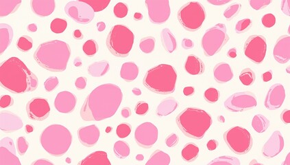 Seamless Background Pattern with Scattered Pink Polka Dots in Abstract Style